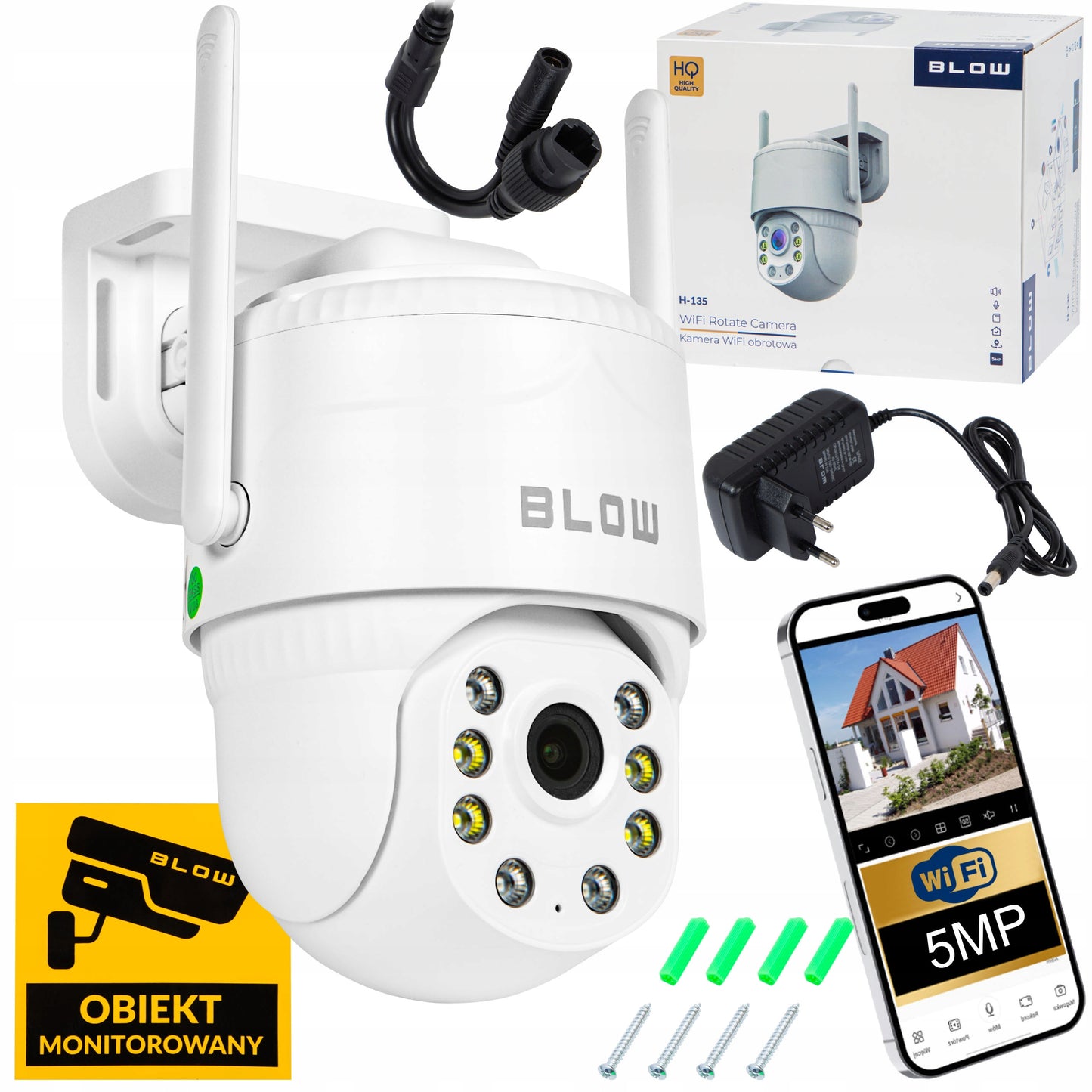 LAUKO WIFI IP KAMERA, 5MP, PTZ, SMART ZOOM, JUDĖSIO DETEKCIJA, V380PRO