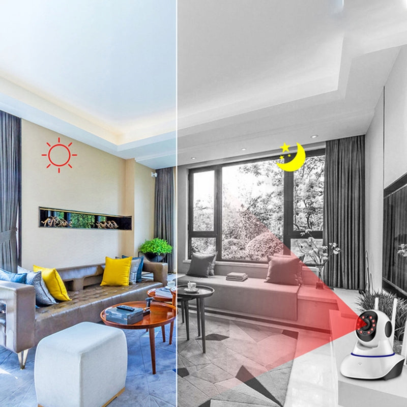 Išmanioji 360° besisukanti kūdikių monitoriaus kamera, valdoma telefonu