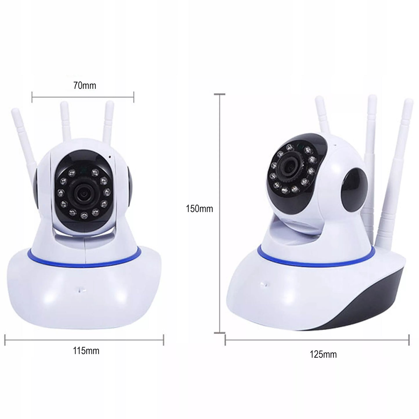 Išmanioji 360° besisukanti kūdikių monitoriaus kamera, valdoma telefonu