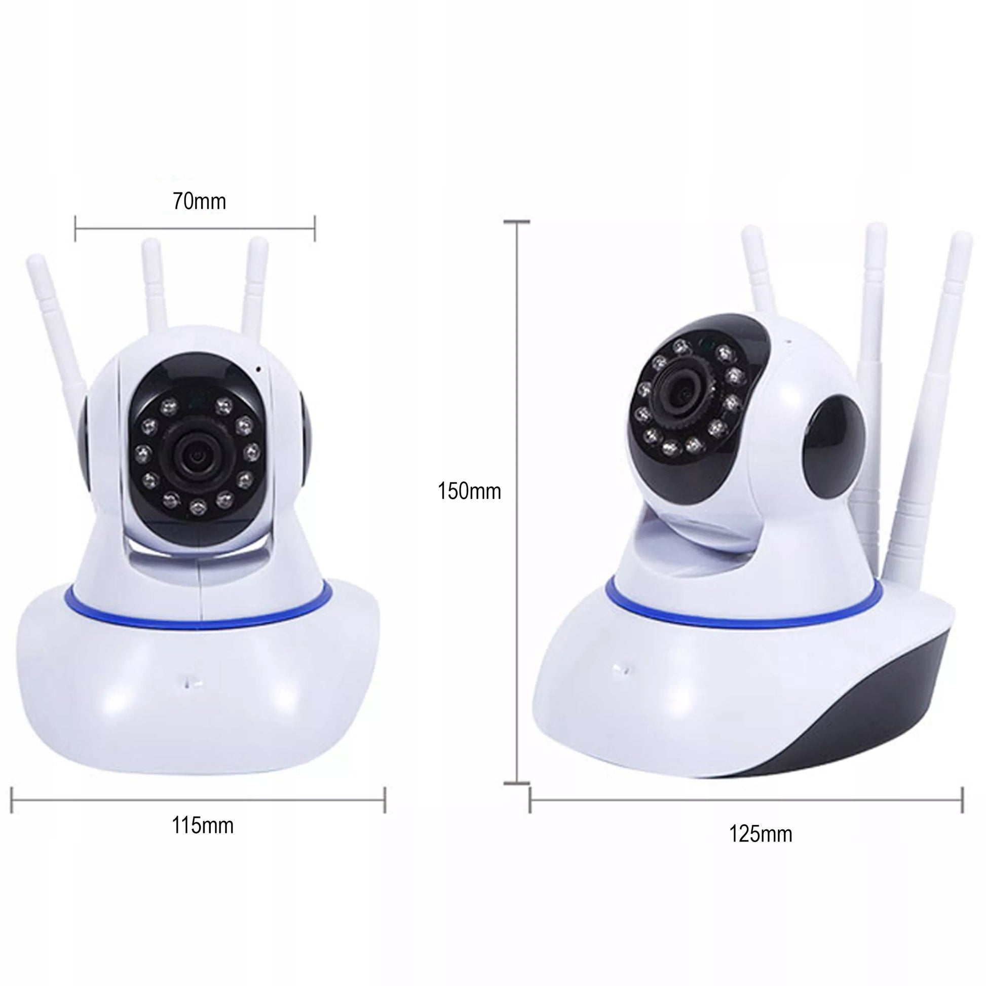 Išmanioji 360° besisukanti kūdikių monitoriaus kamera, valdoma telefonu