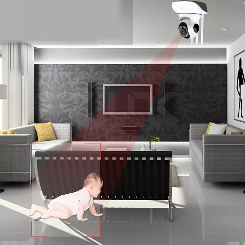 Išmanioji 360° besisukanti kūdikių monitoriaus kamera, valdoma telefonu
