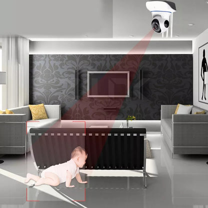 Išmanioji 360° besisukanti kūdikių monitoriaus kamera, valdoma telefonu