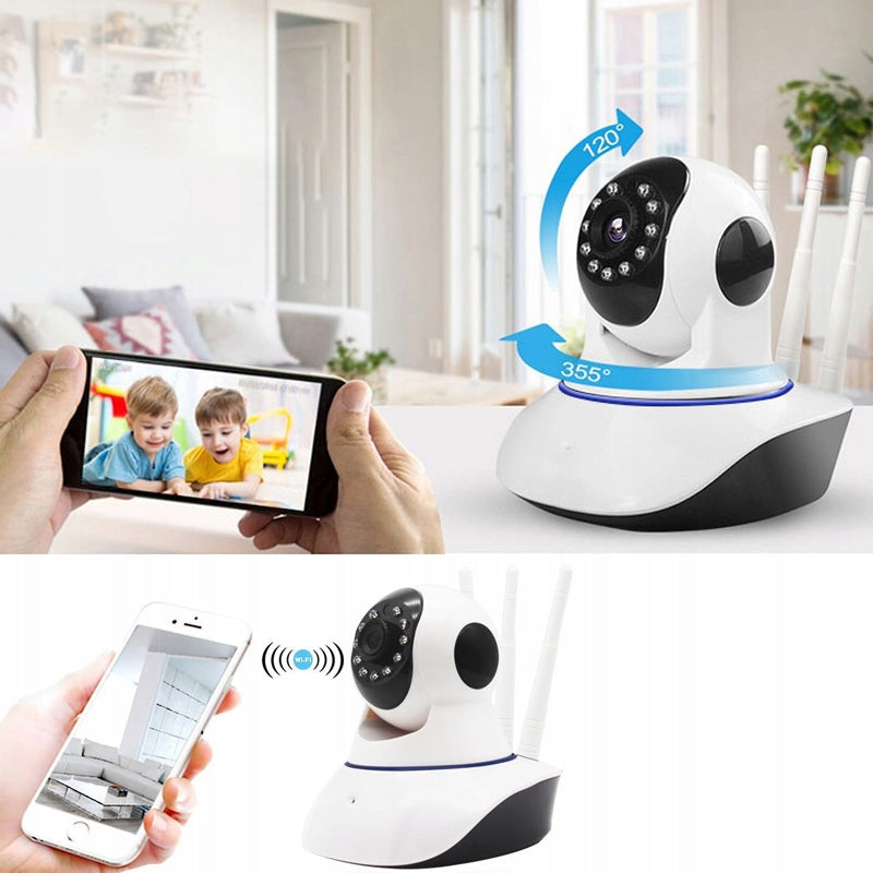 Išmanioji 360° besisukanti kūdikių monitoriaus kamera, valdoma telefonu