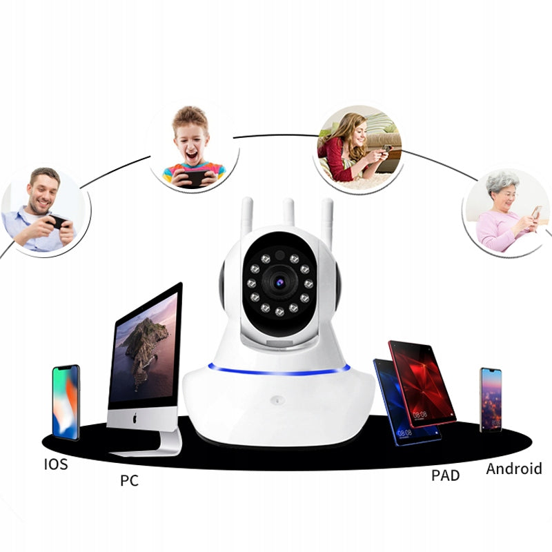 Išmanioji 360° besisukanti kūdikių monitoriaus kamera, valdoma telefonu