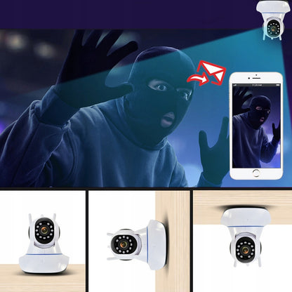 Išmanioji 360° besisukanti kūdikių monitoriaus kamera, valdoma telefonu