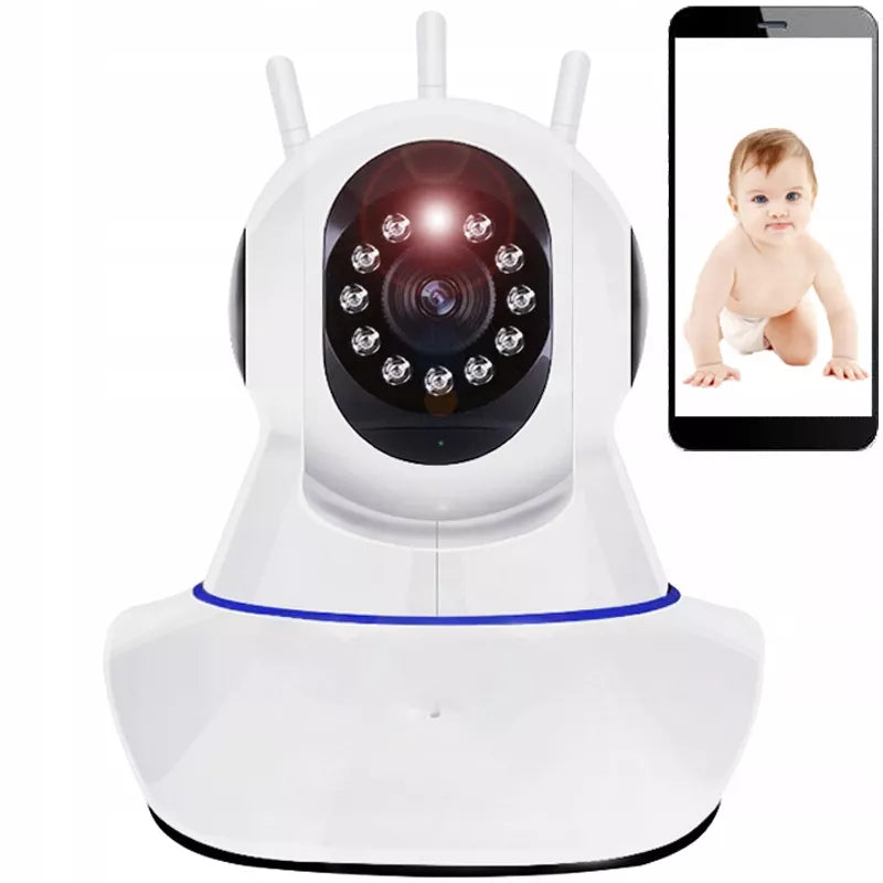 Išmanioji 360° besisukanti kūdikių monitoriaus kamera, valdoma telefonu