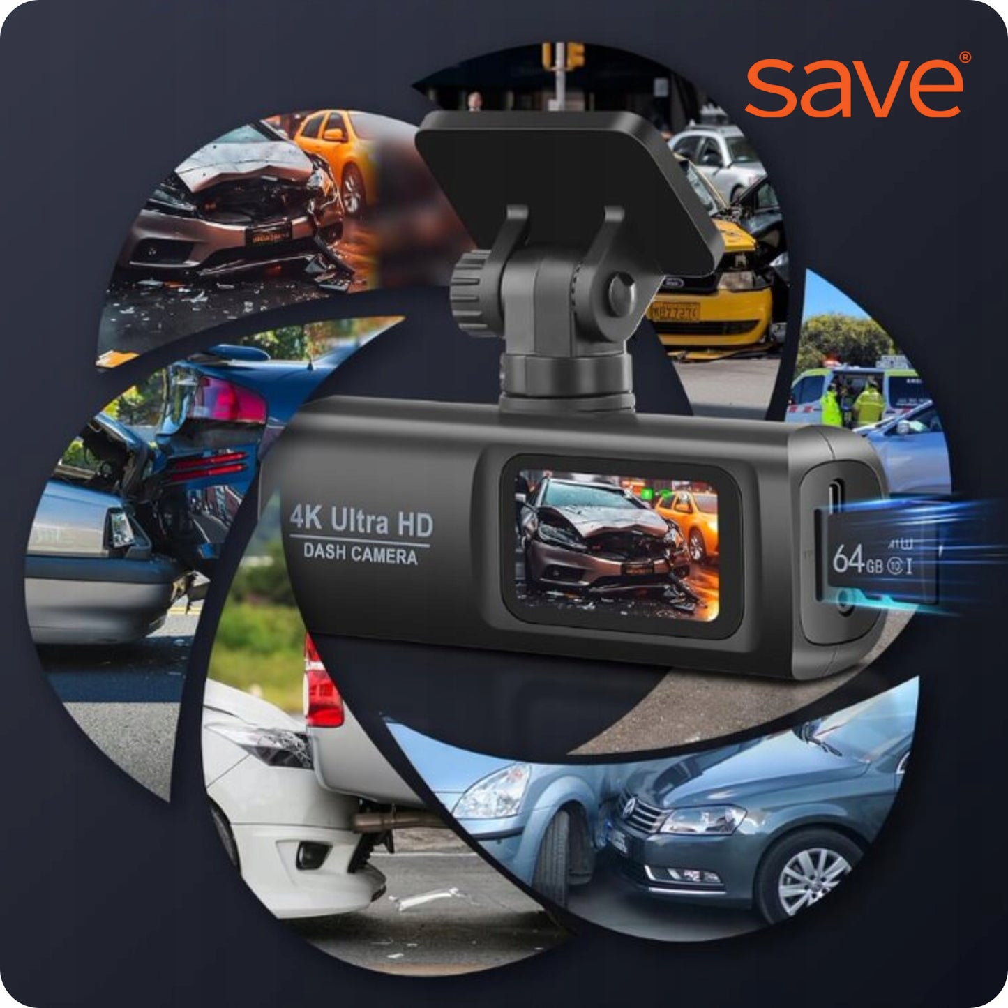 Automobilinė vaizdo kamera, atbulinės eigos kamera, vaizdo įrašymo įrenginys 4K PL