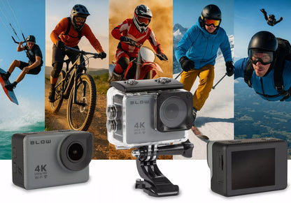 Sportinė kamera BLOW GoPro4U 4K WiFi USB su vandeniui atspariu dėklu ir priedų rinkiniu