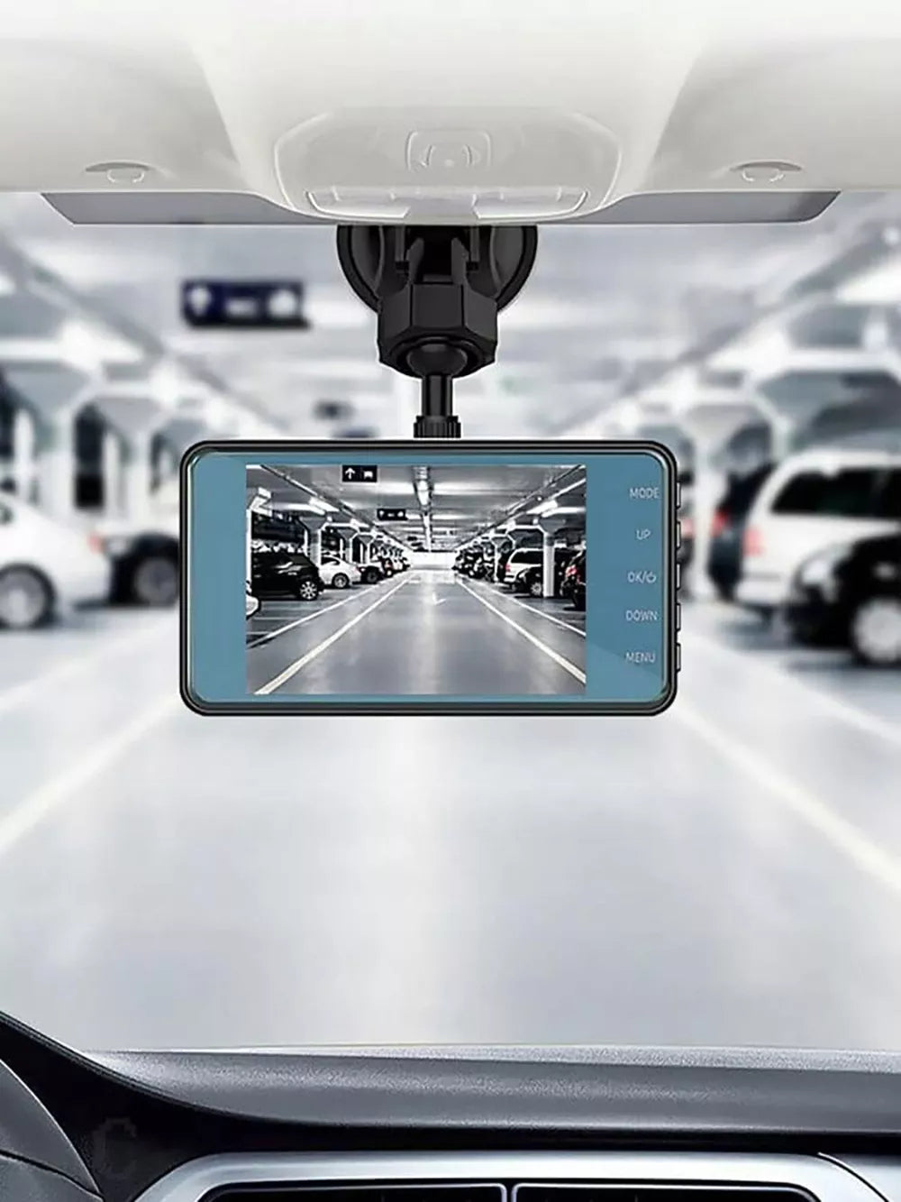 Automobilinis vaizdo registratorius, kamera su lietimui jautriu 4" ekranu, PL meniu, 1296p