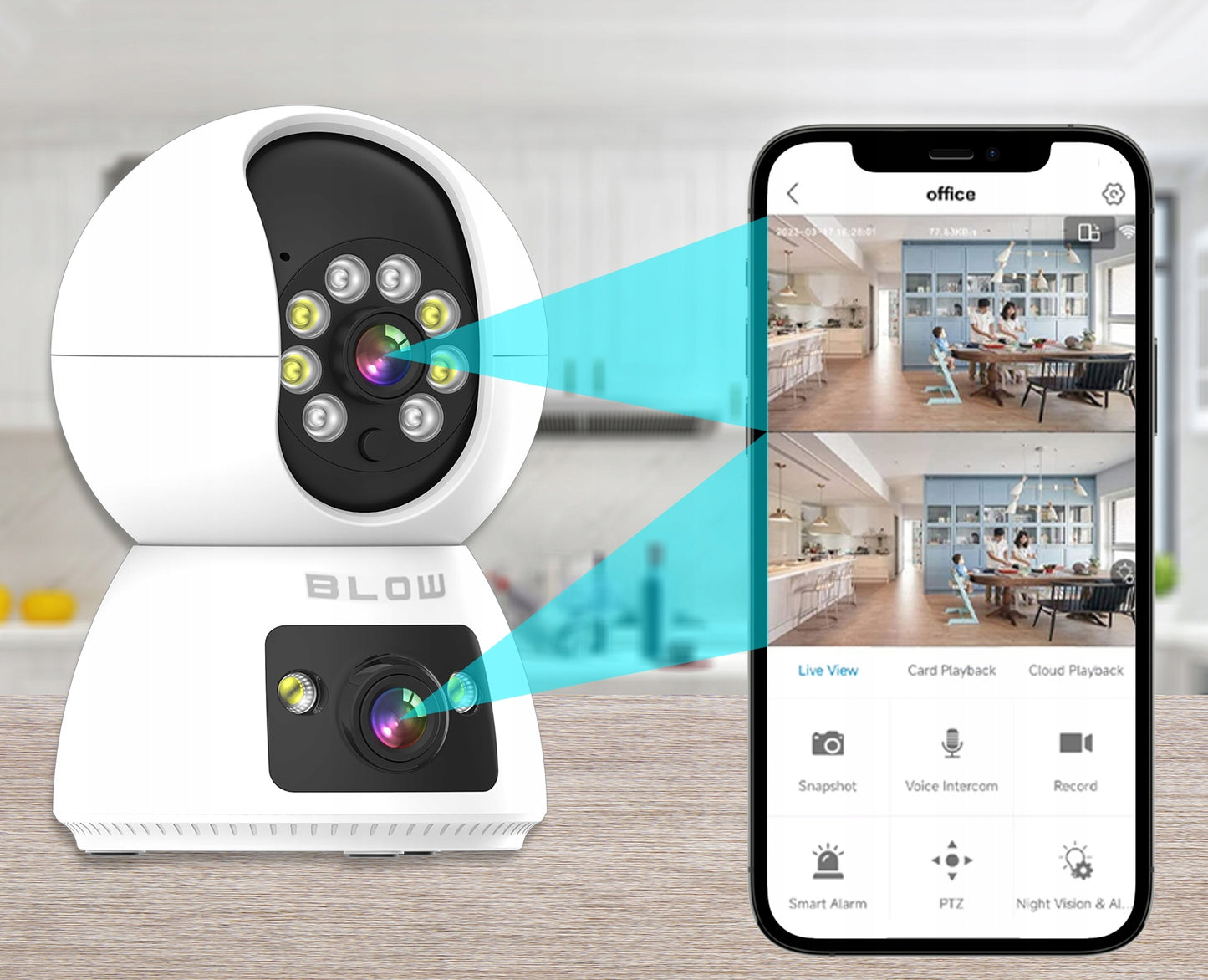 TUYA SMART WIFI IP KAMERA 6MP 2 OBJEKTYVAIS VAIKŲ PRIEŽIŪROS PTZ VIDAUS TIESIOGINĖ HD