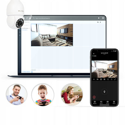 Wi-Fi vidinė sukama kamera-lemputė E27 sriegiu, 3MP IP, TUYA stebėjimas