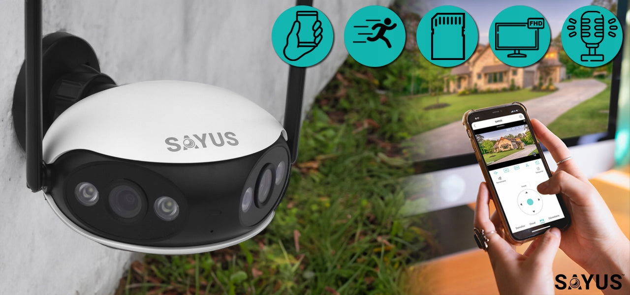 Lauko kamera 4MPx IP Wi-Fi, plačia kampo, panoraminė 165°, dviejų objektyvų