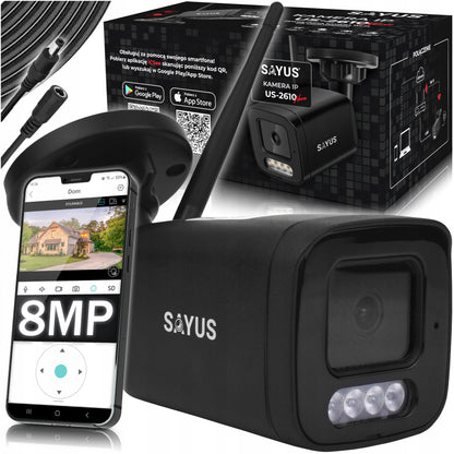 Lauko IP WiFi kamera 8MPx metalinė 4K ULTRA HD su judesio aptikimu, 8MP priartinimas