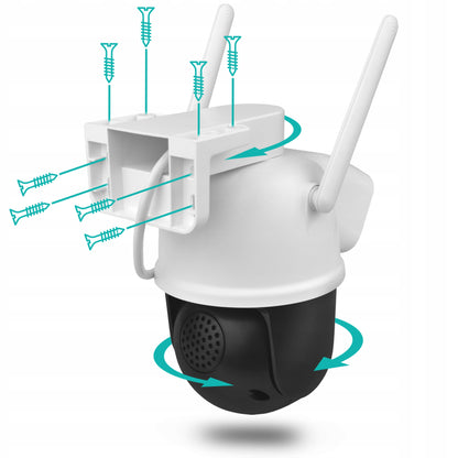 Lauko IP WiFi sukiojama kamera ICSEE su priartinimu, dviem objektyvais, 3MPx Ultra HD