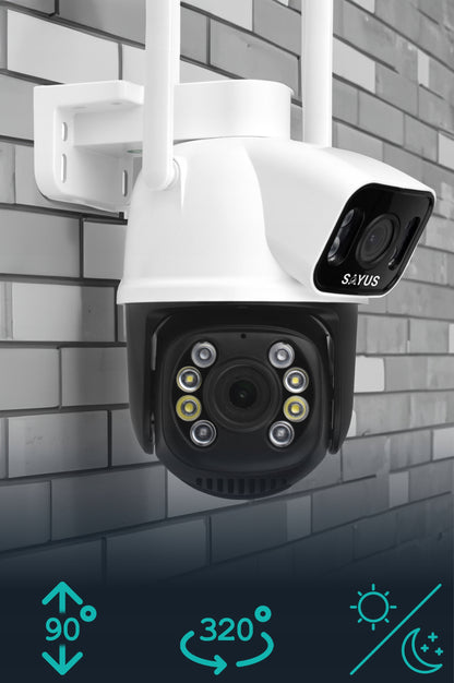 Lauko IP WiFi sukiojama kamera ICSEE su priartinimu, dviem objektyvais, 3MPx Ultra HD