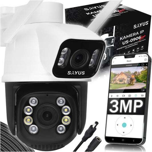 Lauko IP WiFi sukiojama kamera ICSEE su priartinimu, dviem objektyvais, 3MPx Ultra HD