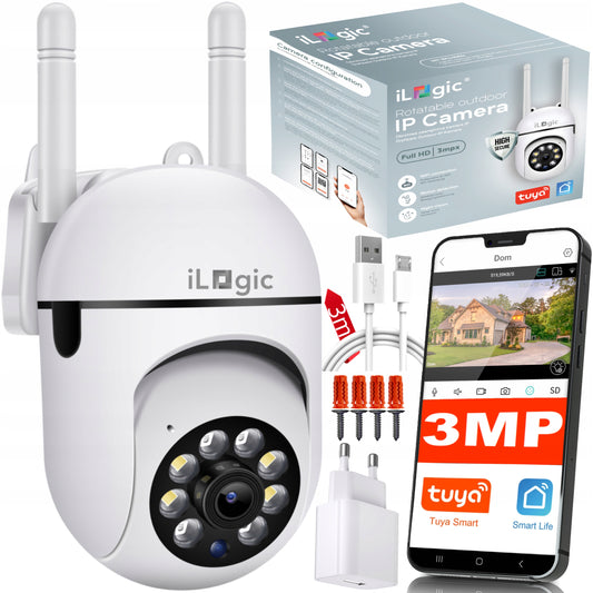 Lauko WiFi IP kamera, 3MPx, TUYA, Sukama, Belaidė Full HD su 8x ZOOM