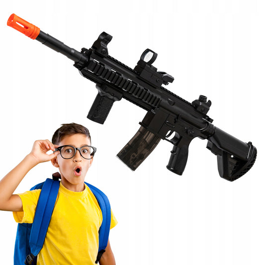 Elektrinis automatinis gelio rutuliukų pistoletas-karabinas, didelis aksesuarų rinkinys