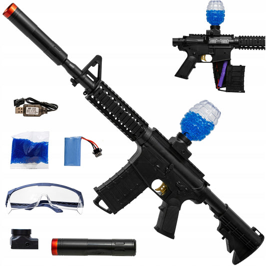 Automatinis pistoletas juodas, skirtas gelio ir vandens rutuliukams