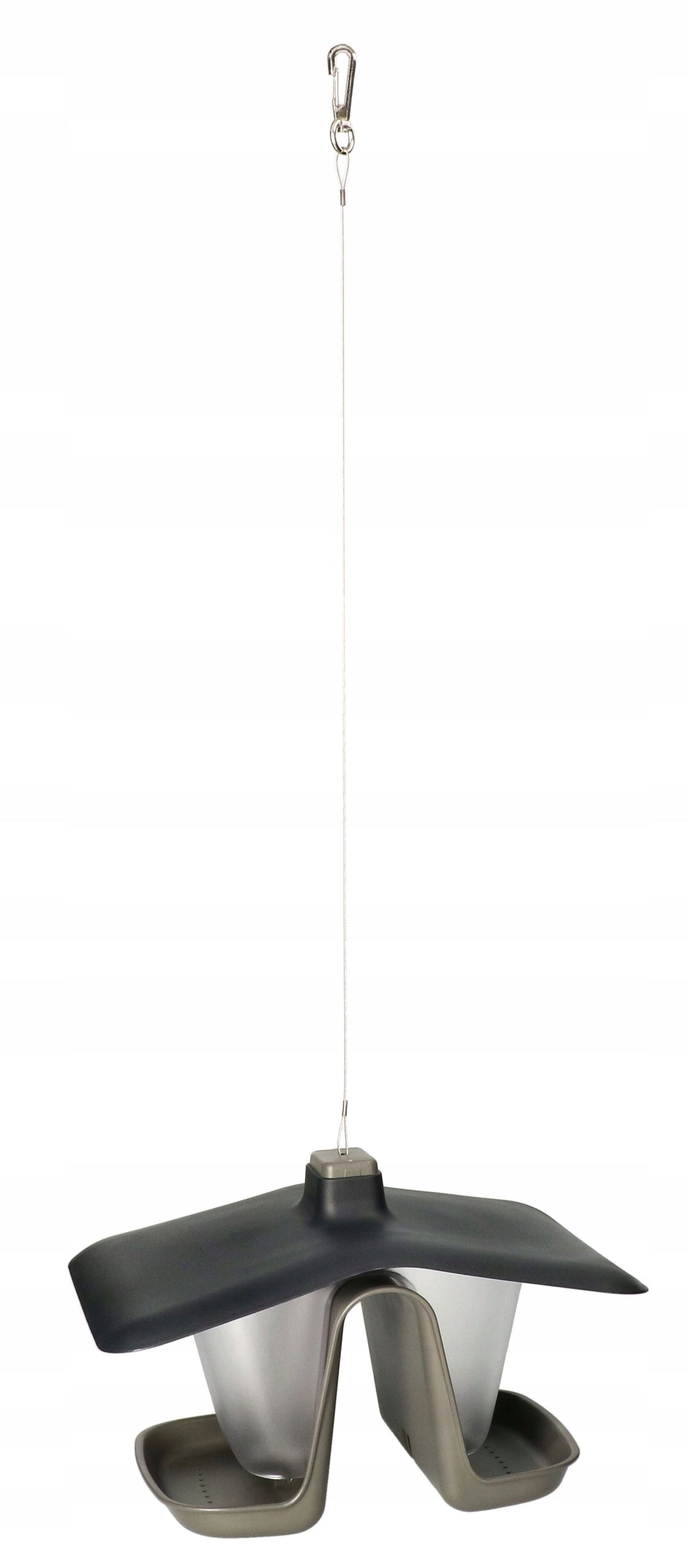 PAUKŠČIŲ LESYKLĖLĖ KABANTIS PLASTIKINIS NAMELIS SKIRTAS GRŪDAMS IR LESALUI SU VIRVELE