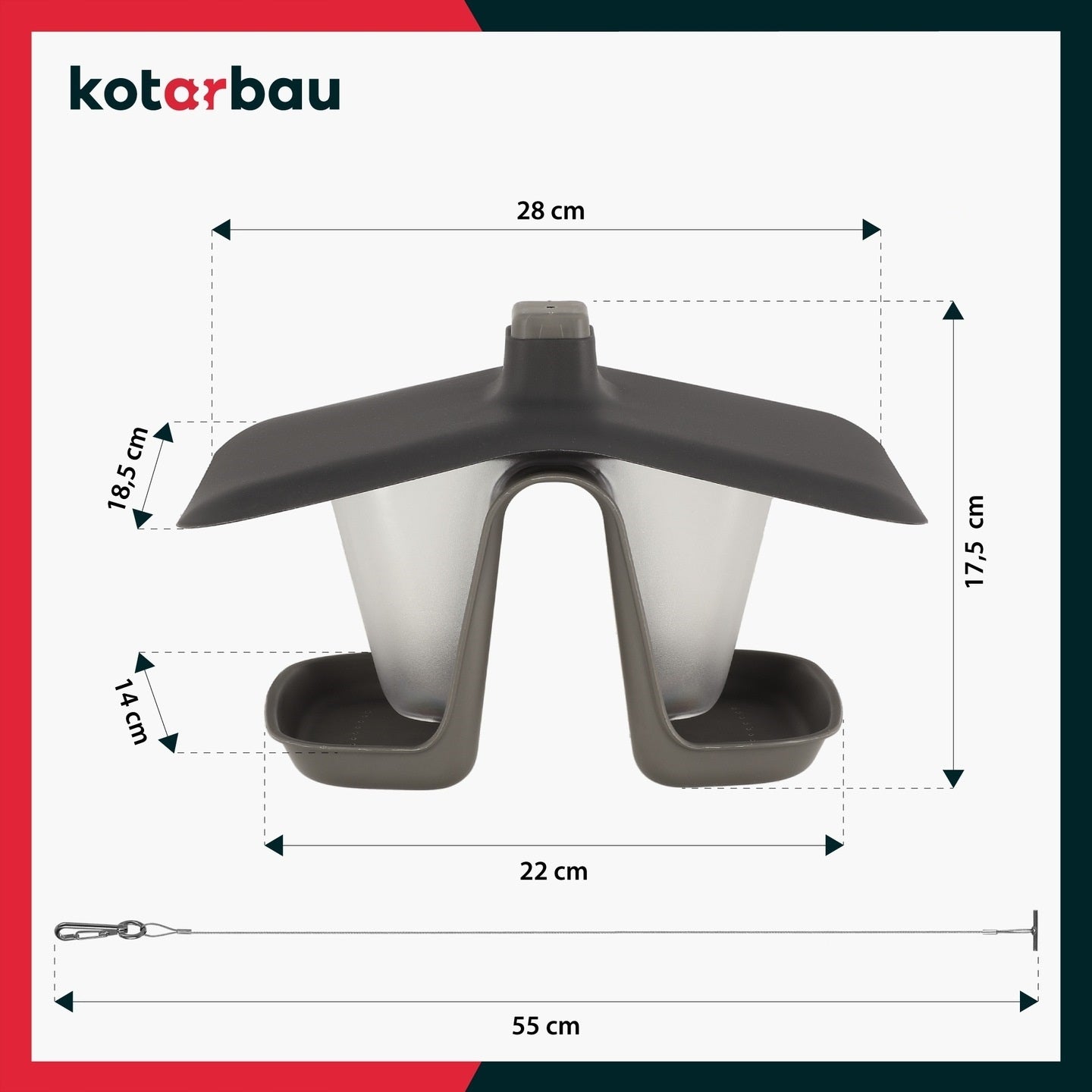 PAUKŠČIŲ LESYKLĖLĖ KABANTIS PLASTIKINIS NAMELIS SKIRTAS GRŪDAMS IR LESALUI SU VIRVELE