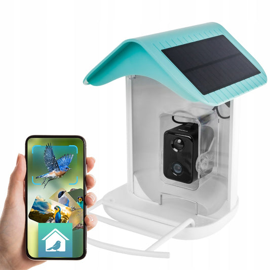 PAUKŠČIŲ LESYKLA SU WIFI ir HD KAMERA, paukščių atpažinimas, atsparus vandeniui