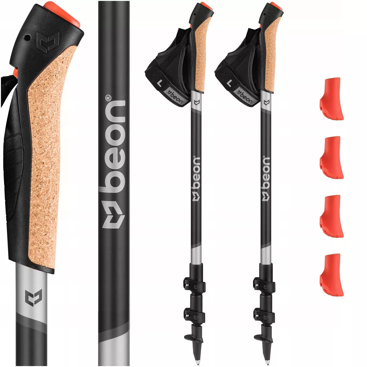„Nordic Walking” lazdos, sulankstomos vaikščiojimui, anglies pluoštas