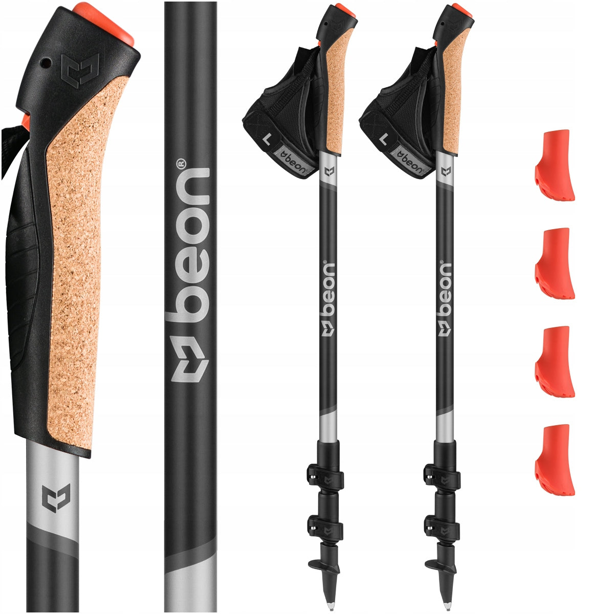 „Nordic Walking” lazdos, sulankstomos vaikščiojimui, anglies pluoštas