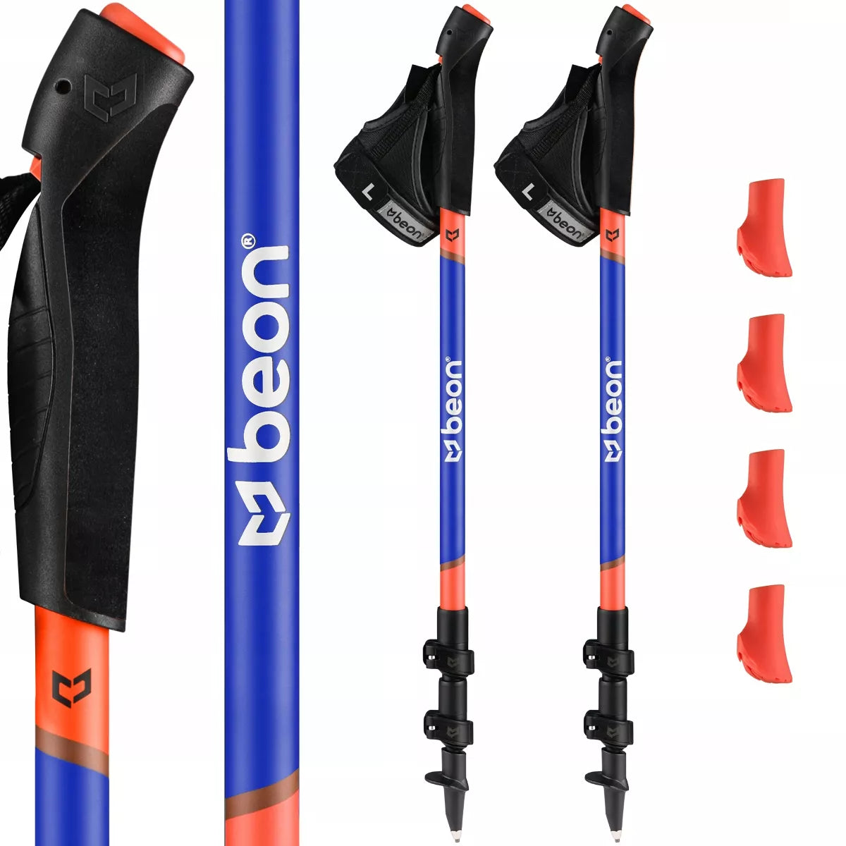 Nordic Walking lazdos KIJKI sulankstomos reguliuojamos teleskopinės vaikščiojimui BEON