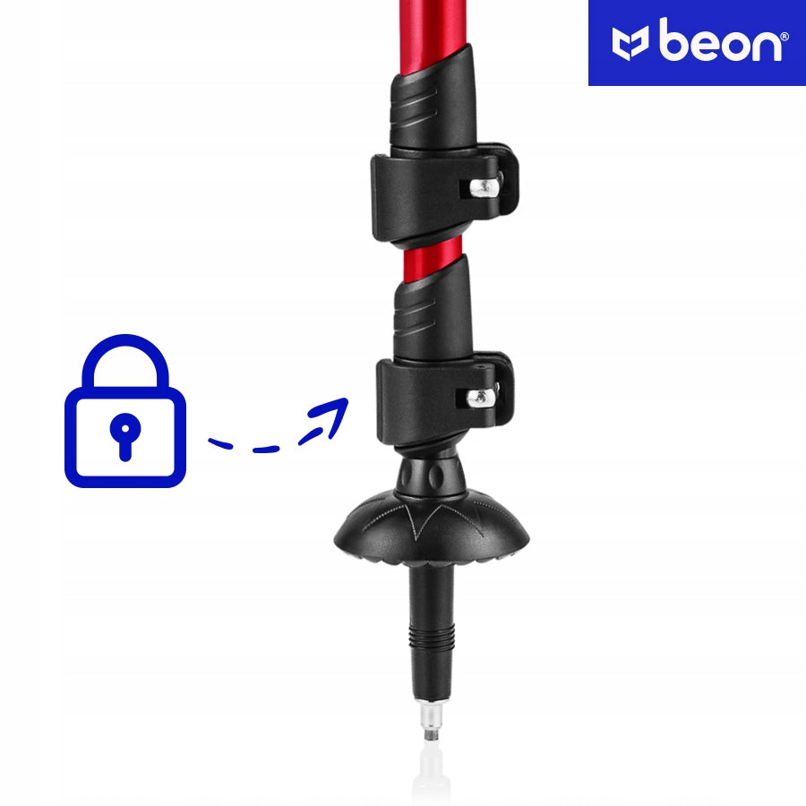 SUDĖTINĖS TREKKINGO LAZDOS, SKIRTOS VAŽINĖJIMUI SU NORDIC WALKING TECHNIKA, ALIUMININĖS, TELESOPINĖS