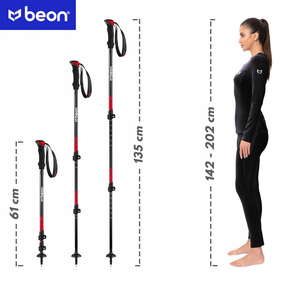 SUDĖTINĖS TREKKINGO LAZDOS, SKIRTOS VAŽINĖJIMUI SU NORDIC WALKING TECHNIKA, ALIUMININĖS, TELESOPINĖS