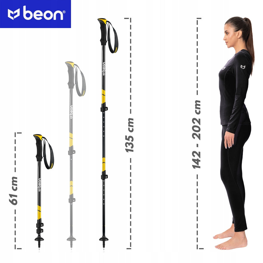 SUDEDAMOSIOS TREKINGO LAZDOS SKAITINĖS LAZDYS ALIUMININĖS TELESKOPINĖS