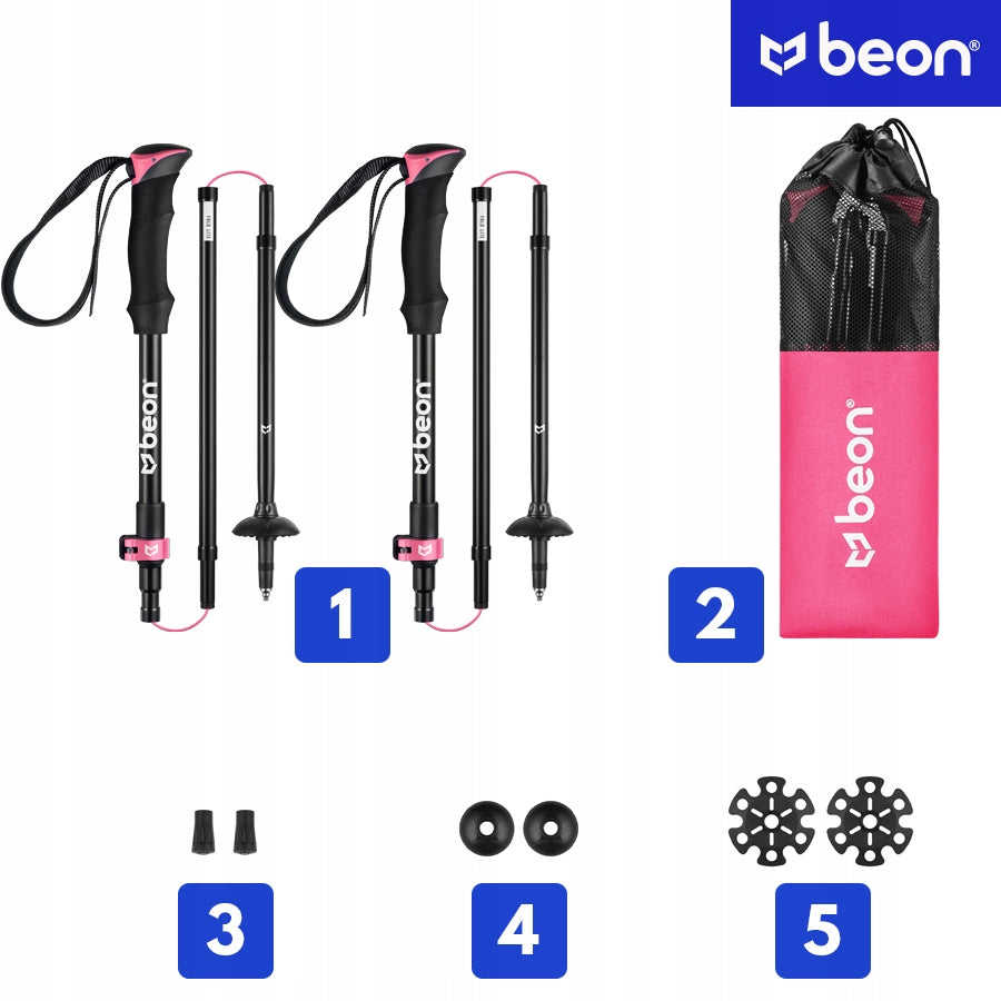 SULSTAS TREKKINGO LAZDUKELIAI SULANKSTOMI LAZDOS ŽYGIAMS KALNUOSE ROŽINĖS BEON