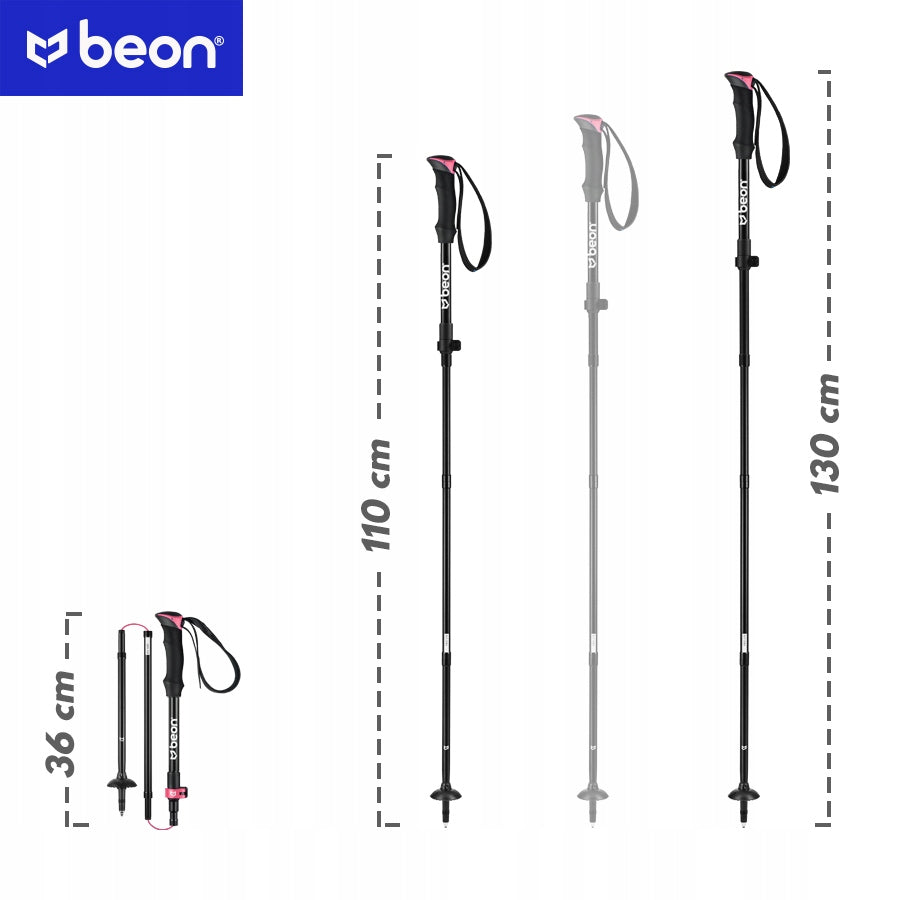 SULSTAS TREKKINGO LAZDUKELIAI SULANKSTOMI LAZDOS ŽYGIAMS KALNUOSE ROŽINĖS BEON