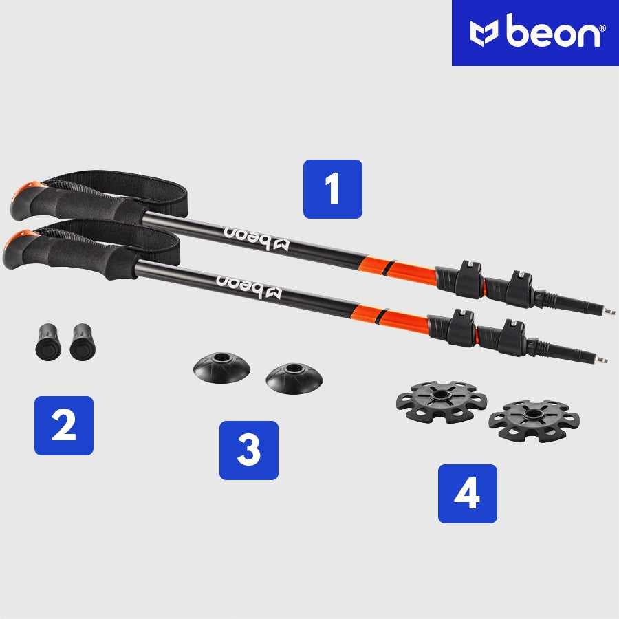 KIJKI NORDIC WALKING KIJE TREKKINGOWE SKŁADANE REGULOWANE DO CHODZENIA BEON