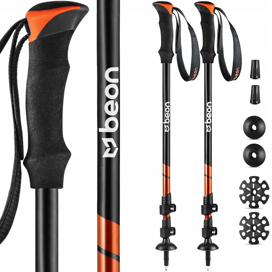 KIJKI NORDIC WALKING KIJE TREKKINGOWE SKŁADANE REGULOWANE DO CHODZENIA BEON