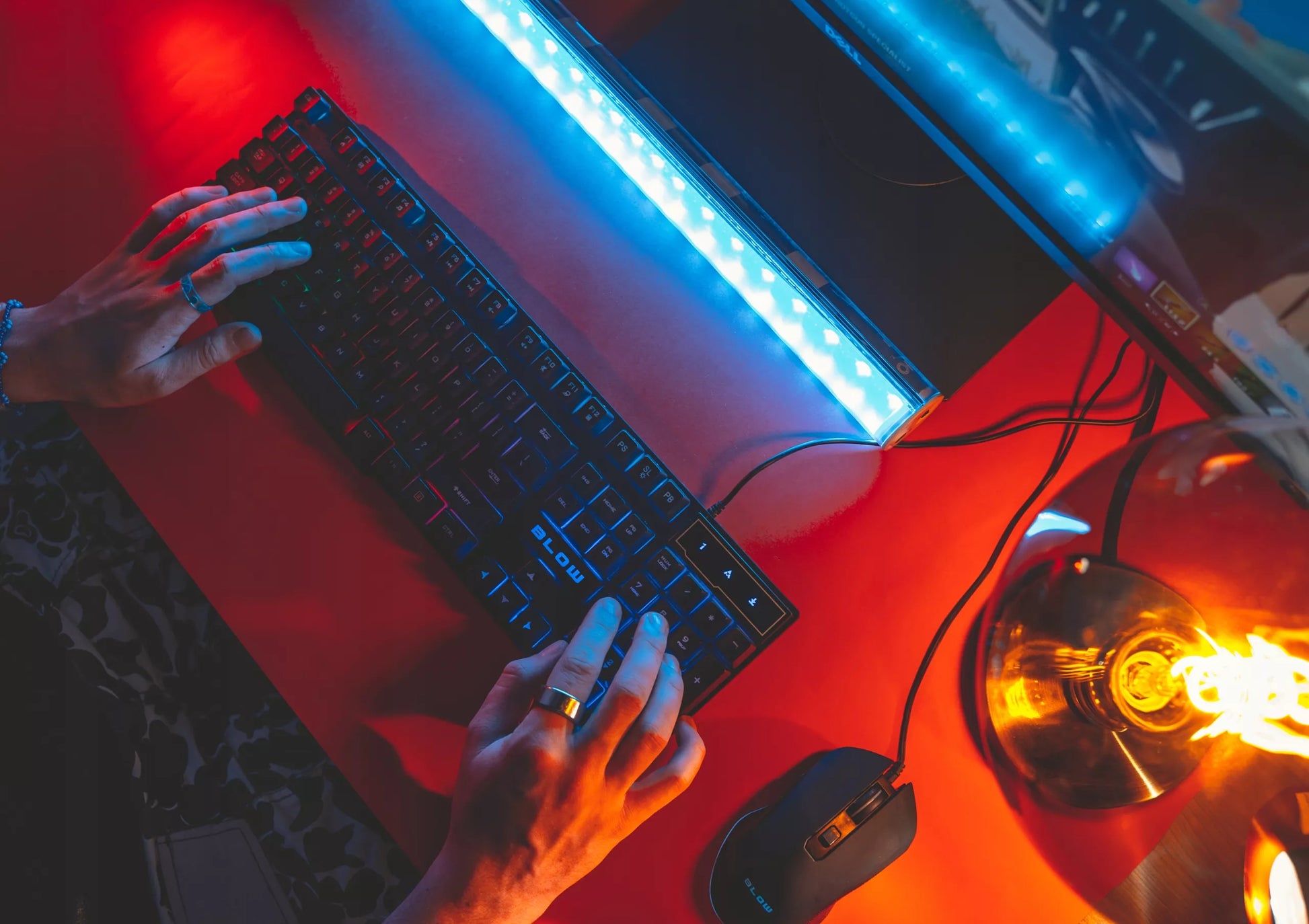 Žaidimų klaviatūra ir pelė RGB profesionaliems žaidėjams USB LED apšvietimu