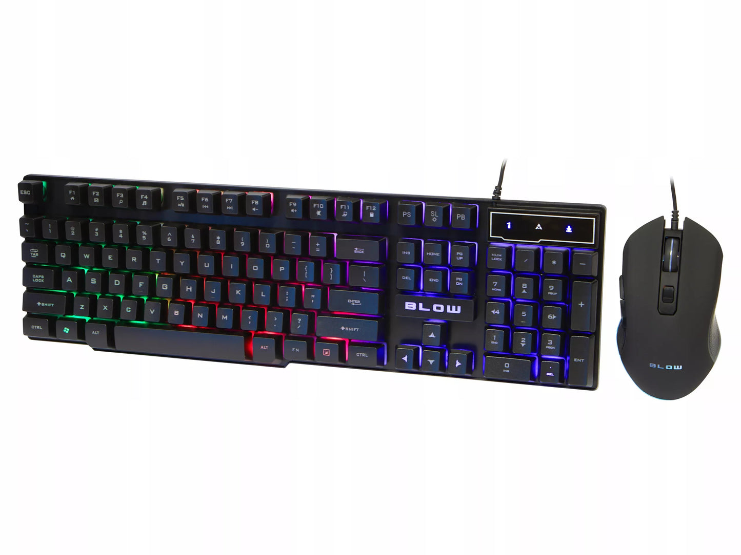 Žaidimų klaviatūra ir pelė RGB profesionaliems žaidėjams USB LED apšvietimu