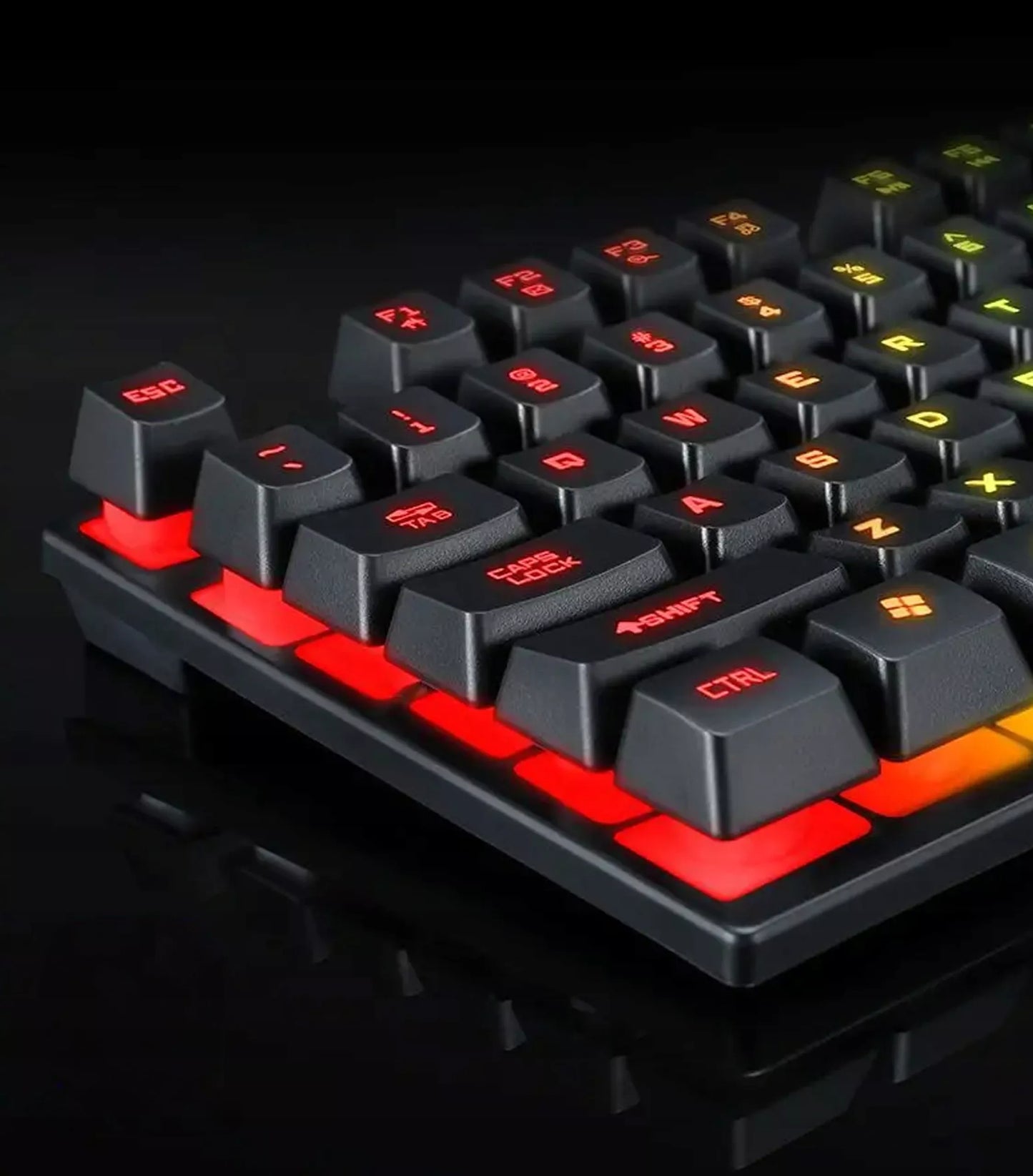 Žaidimų klaviatūra ir pelė RGB profesionaliems žaidėjams USB LED apšvietimu