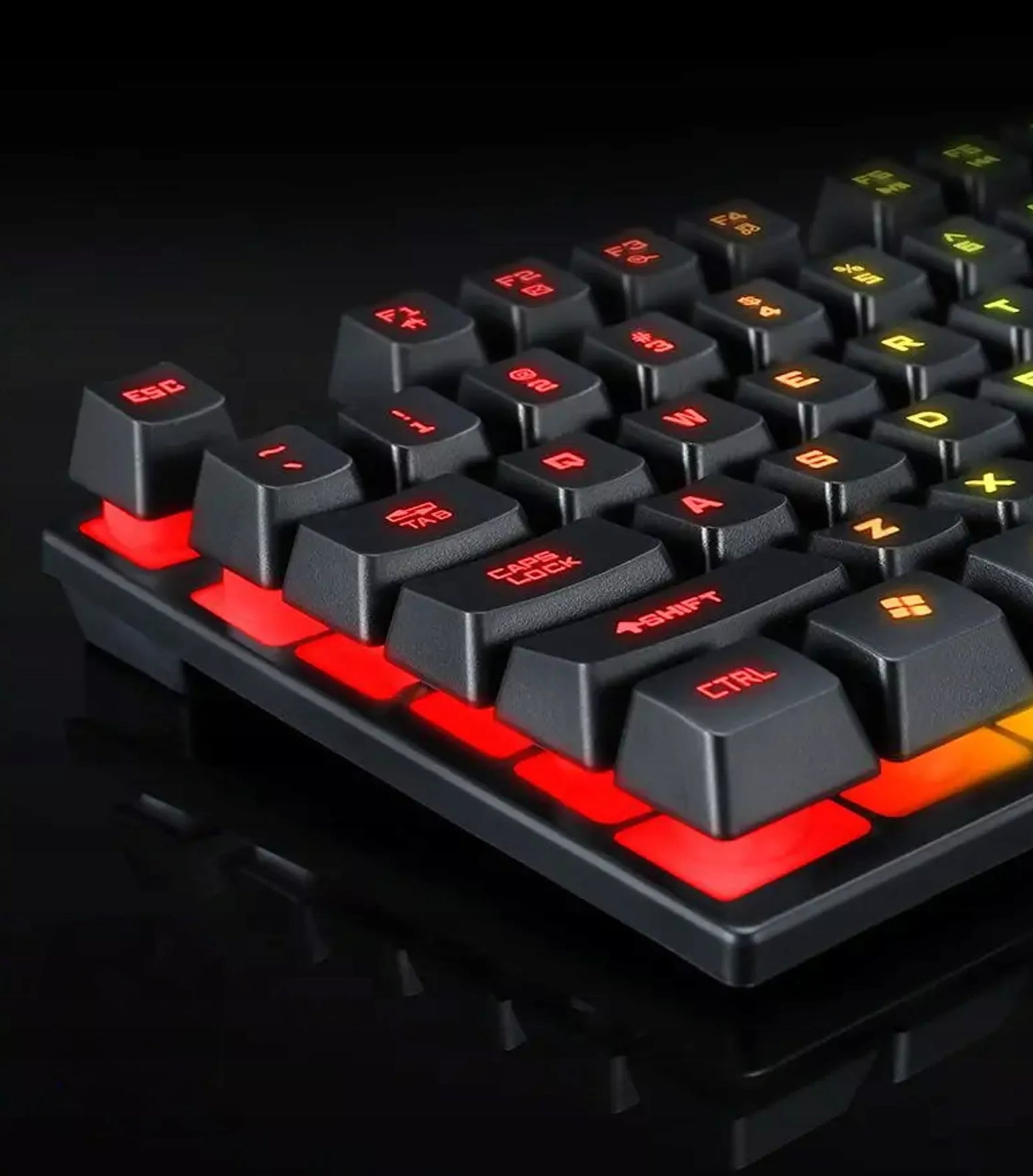 Žaidimų klaviatūra ir pelė RGB profesionaliems žaidėjams USB LED apšvietimu