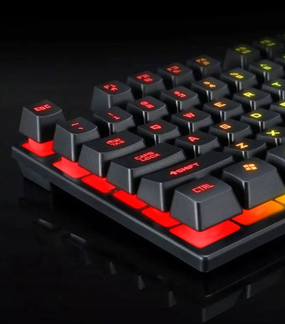 Žaidimų klaviatūra ir pelė RGB profesionaliems žaidėjams USB LED apšvietimu