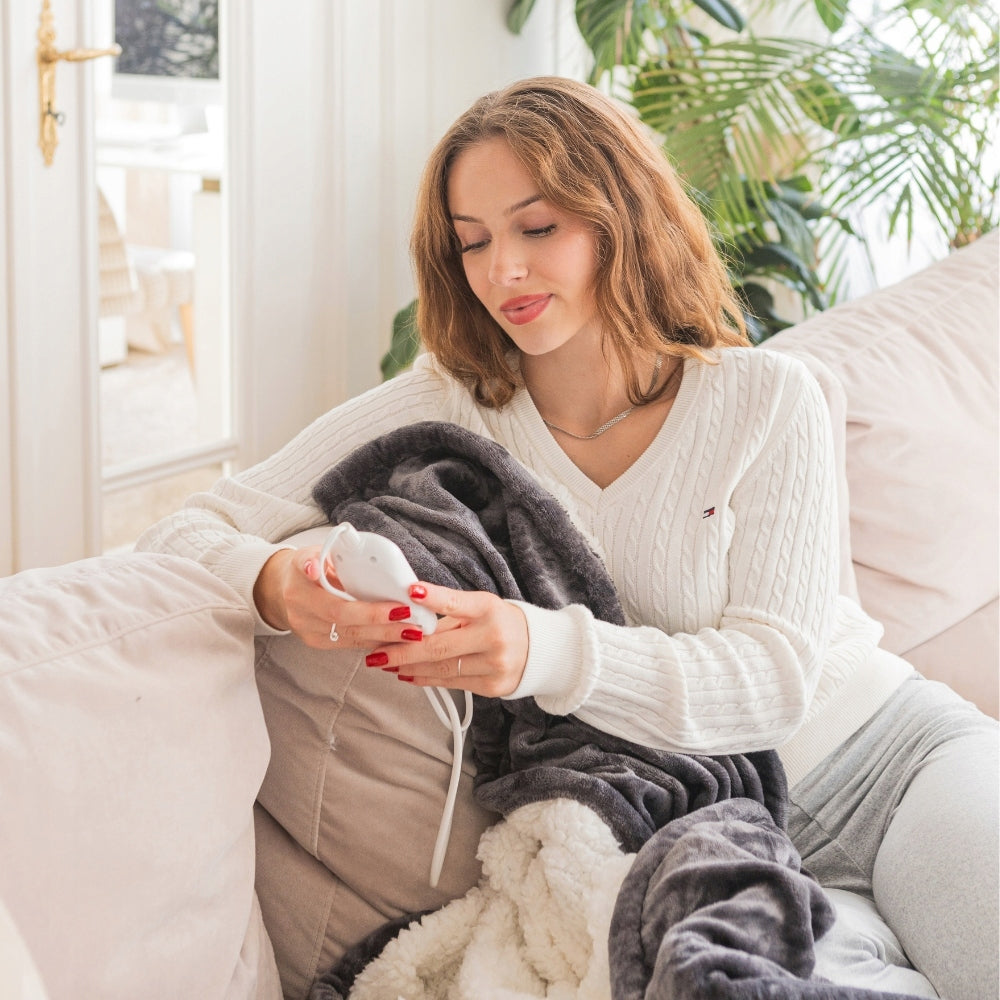 ELEKTRINIS DIDELIS ŠILTAS minkštas storas šildymo kilimėlis PILOTAS LAIKMATIS 120W 150x180cm