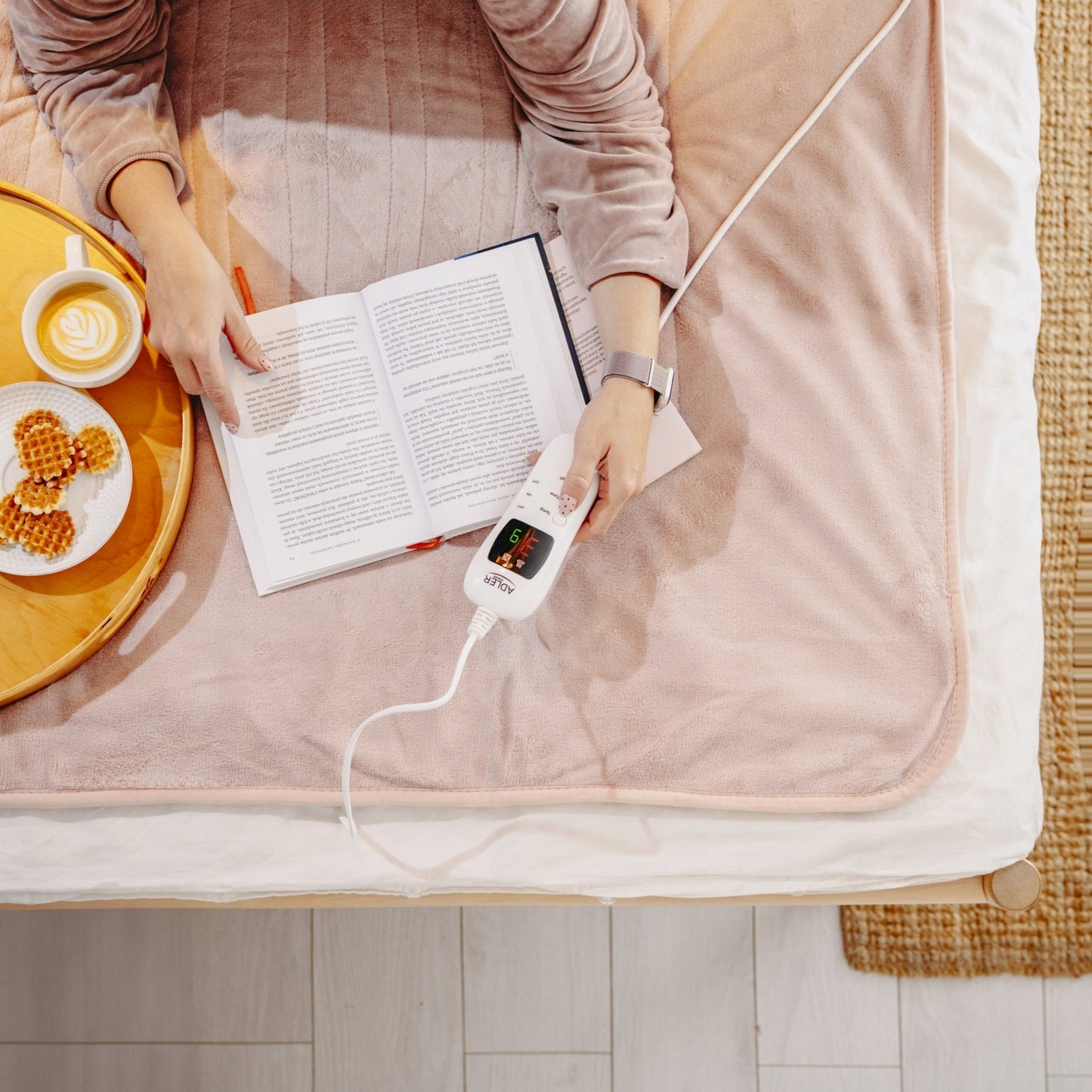 ELEKTRINIS "KOC" MOTINIS ŠILDOMASIS PLAIDAS 160x180cm LCD Laikmatis Nuotolinio Valdymo Pultelis