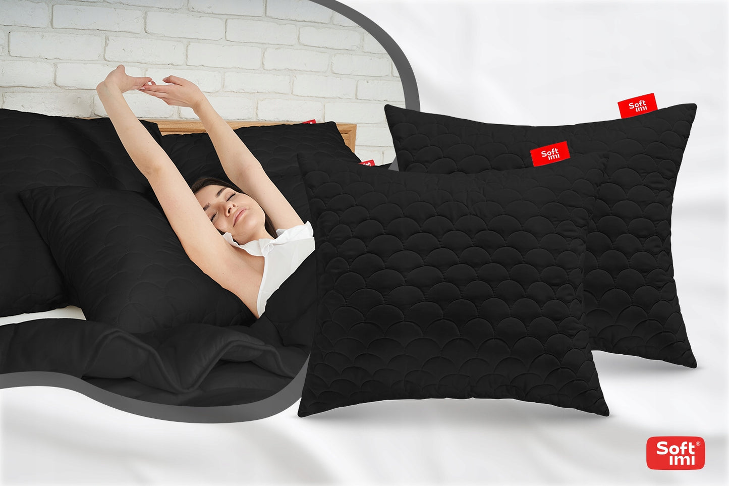 Visasezonė antialerginė antklodė 160x200 + 2 pagalvės 70x80 juodas rinkinys