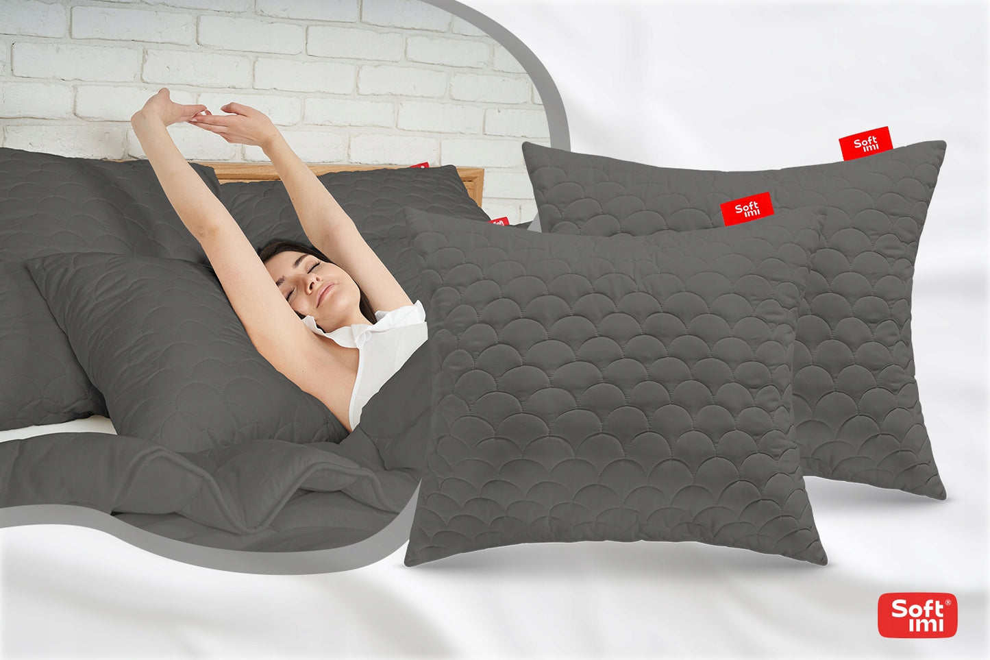 VISASEZONINIS ANIALERGINIS ANKLODĖS IR 2 PAGALVIŲ KOMPLEKTAS 200X200 + 2 PAGALVĖS 70X80 PILKAS