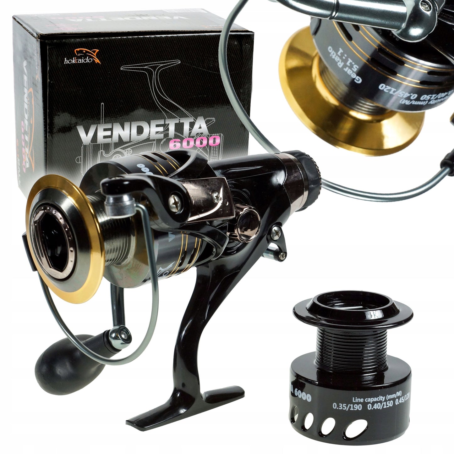 ŽVEJYBOS RITĖ HOKKAIDO VENDETTA 5000 LAISVOJI EIGA 9+1 METAL+ ŠPULIS PR