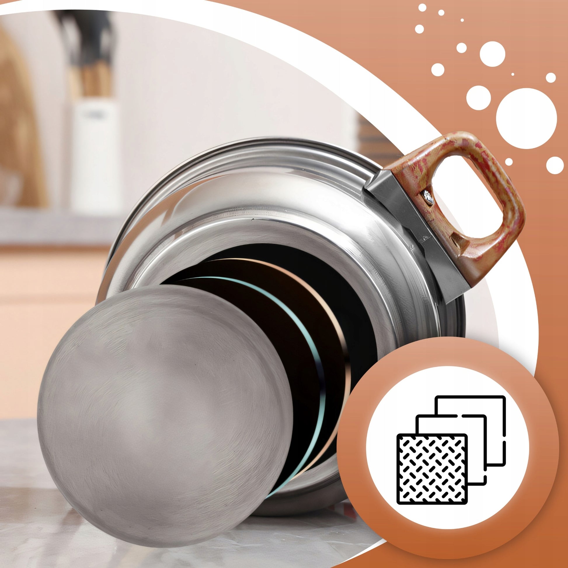 11 VIENETŲ VIRTUVĖS PUODŲ KOMPLEKTAS DUJOMS, INDUKCIJAI, ARBATINUKAS, KEPTUVĖ + DANGČIAI