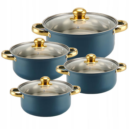 12 elementų nerūdijančio plieno virtuvės puodų ir keptuvės rinkinys su dangčiais