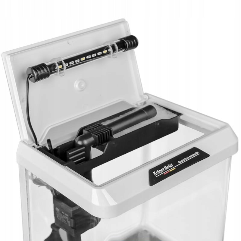 PILNAS MODERNUS AKVARIUMAS 16L LED TVIRTAS TYLUS DOVANŲ IDĖJA