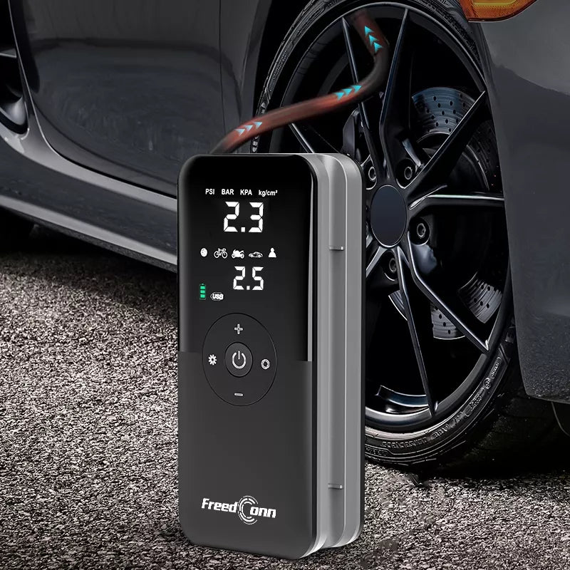 BEZPRZEWODOWA POMPKA SAMOCHODOWA MOTOCYKLOWA ROWEROWA KOMPRESOR POWERBANK USB